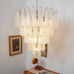 Vintage Transparent Murano Glass Petals Drop Chandelier product image