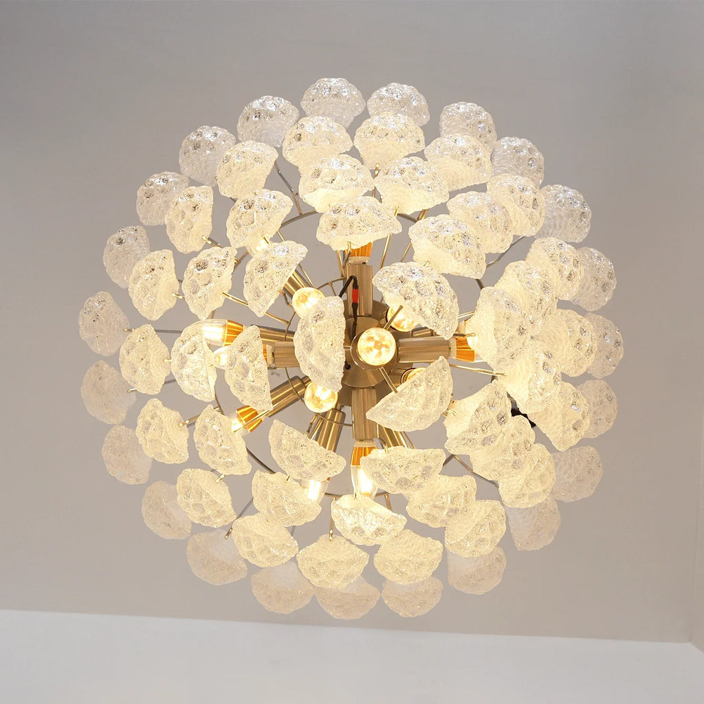 Vintage Transparent Murano Glass Petals Drop Chandelier product image