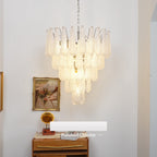 Vintage Transparent Murano Glass Petals Drop Chandelier product image