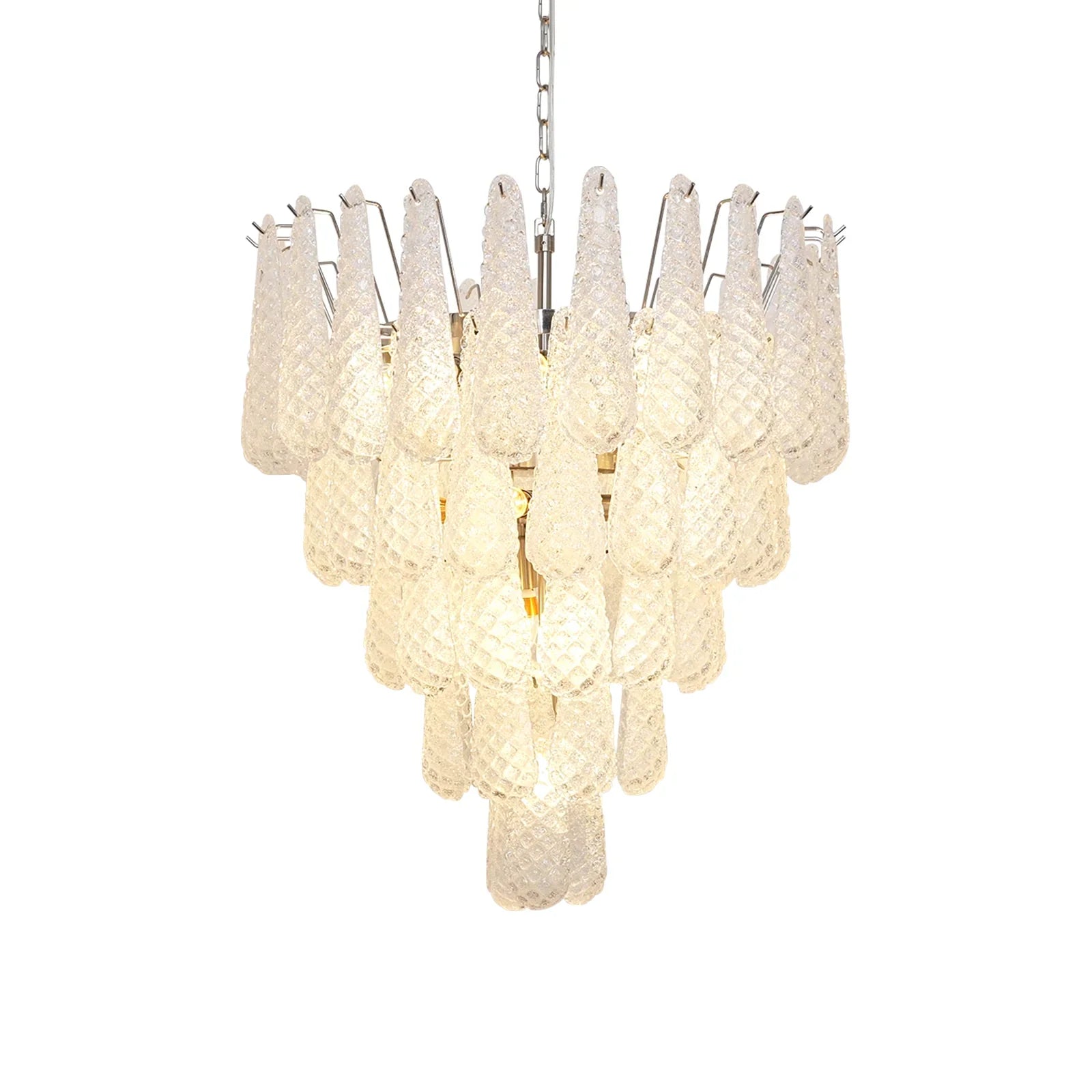 Vintage Transparent Murano Glass Petals Drop Chandelier product image