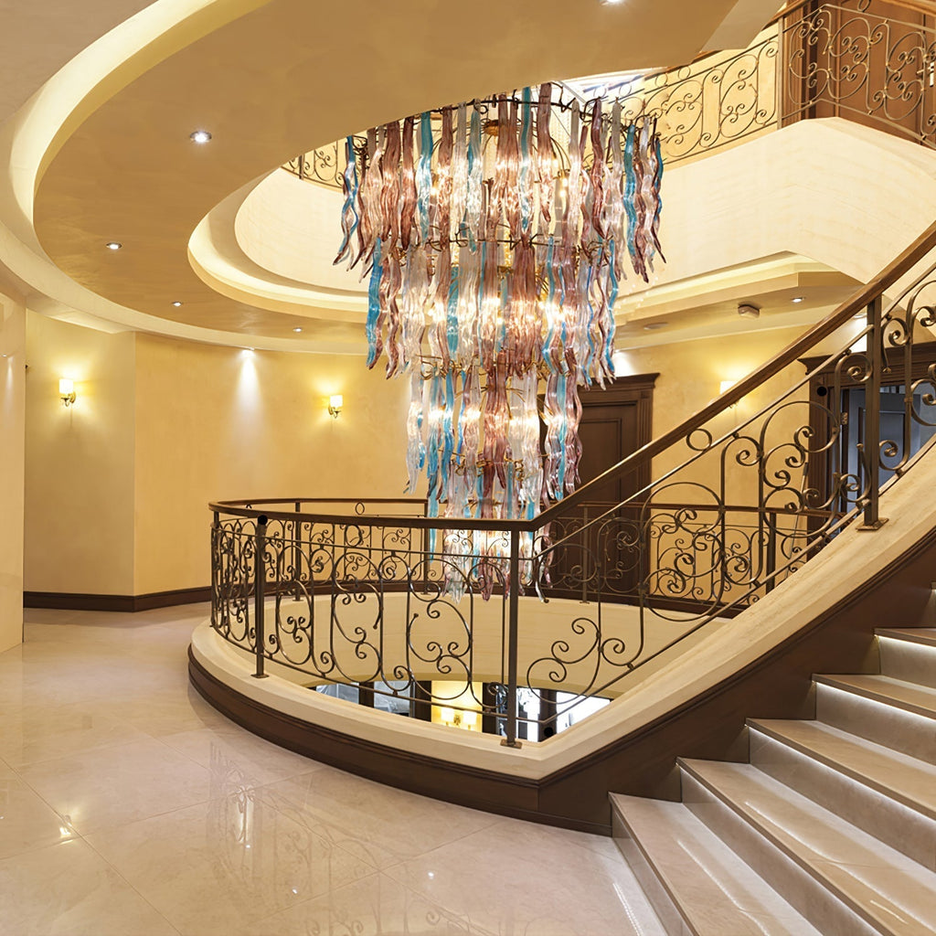 Waterfall Branch Colorful Chandelier material and finish detail