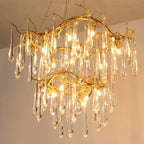 Waterfall Branch Brass Chandelier by Bling Lighting Studio