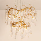 Waterfall Branch Brass Chandelier by Bling Lighting Studio