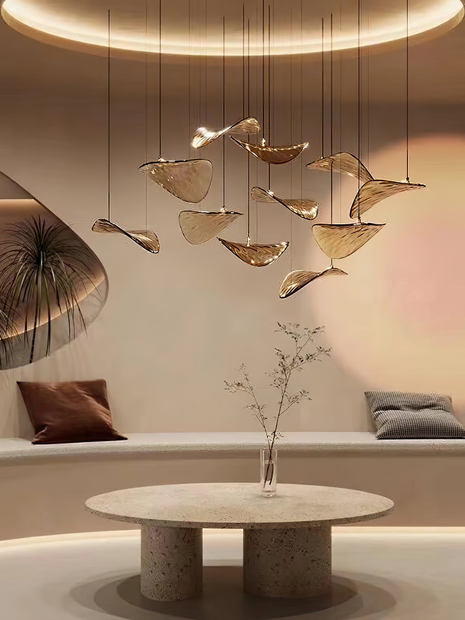 Wave Floating Leaf Chandelier for Staircase additional product view
