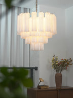 Star Shaped Tube White Clouds Glass Chandelier additional product view