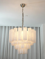 Star Shaped Tube White Clouds Glass Chandelier product image