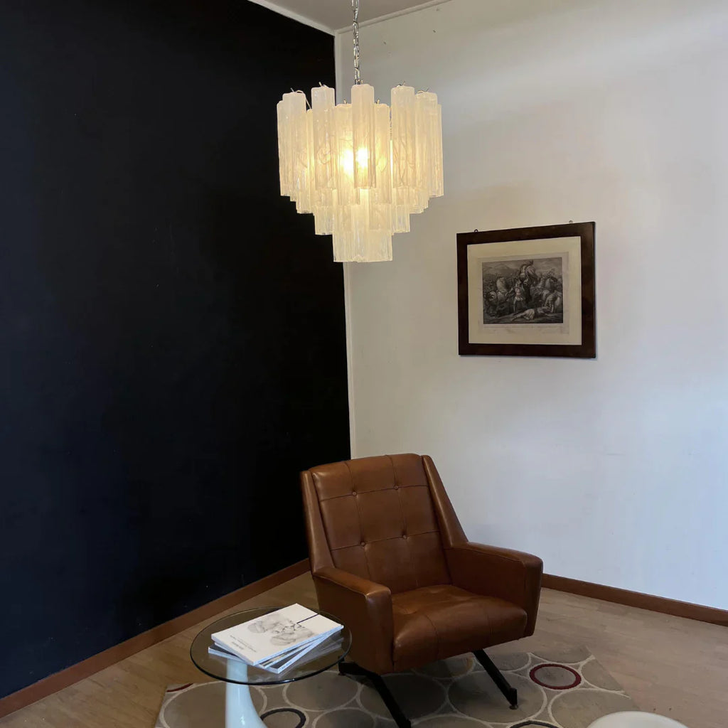Star Shaped Tube White Clouds Glass Chandelier product image