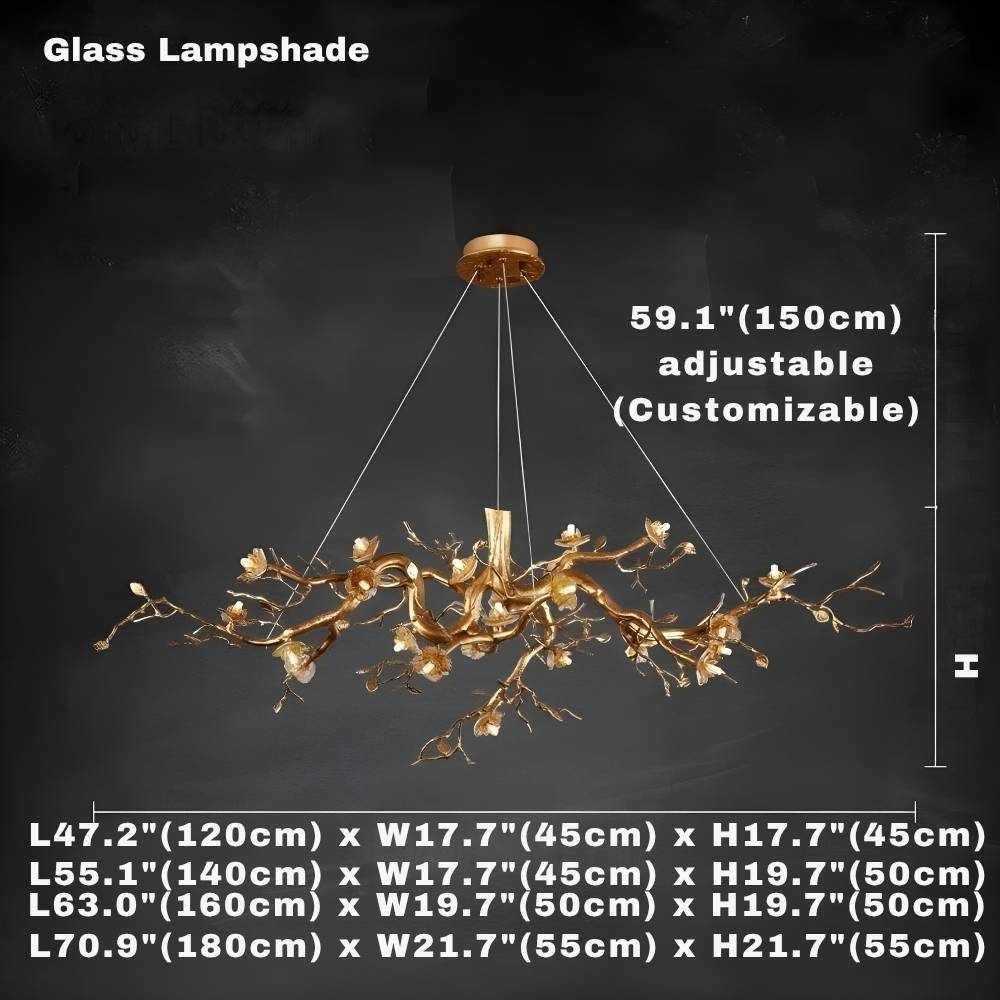 Zendas Branch Crystal Flower Chandelier by Bling Lighting Studio