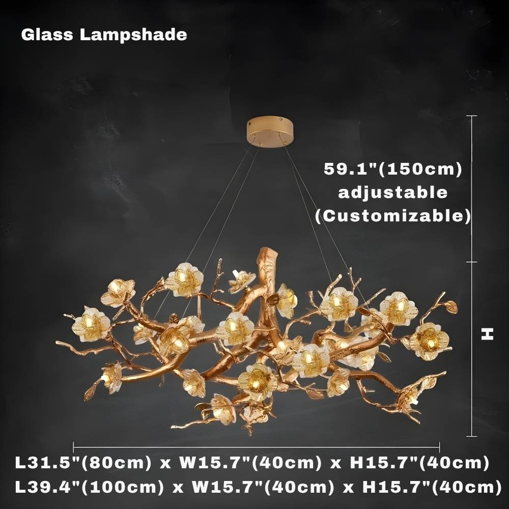 Zendas Branch Crystal Flower Chandelier by Bling Lighting Studio