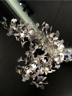 Zinnia Luxurious White Porcelain Chandelier: Exquisite Porcelain Light Fixture With Chrome Or Gold Frame