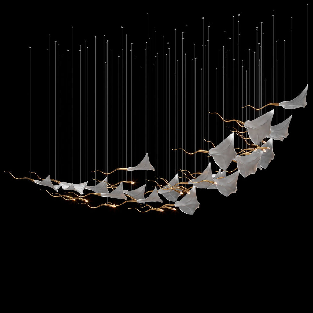 White Manta Branch Chandelier