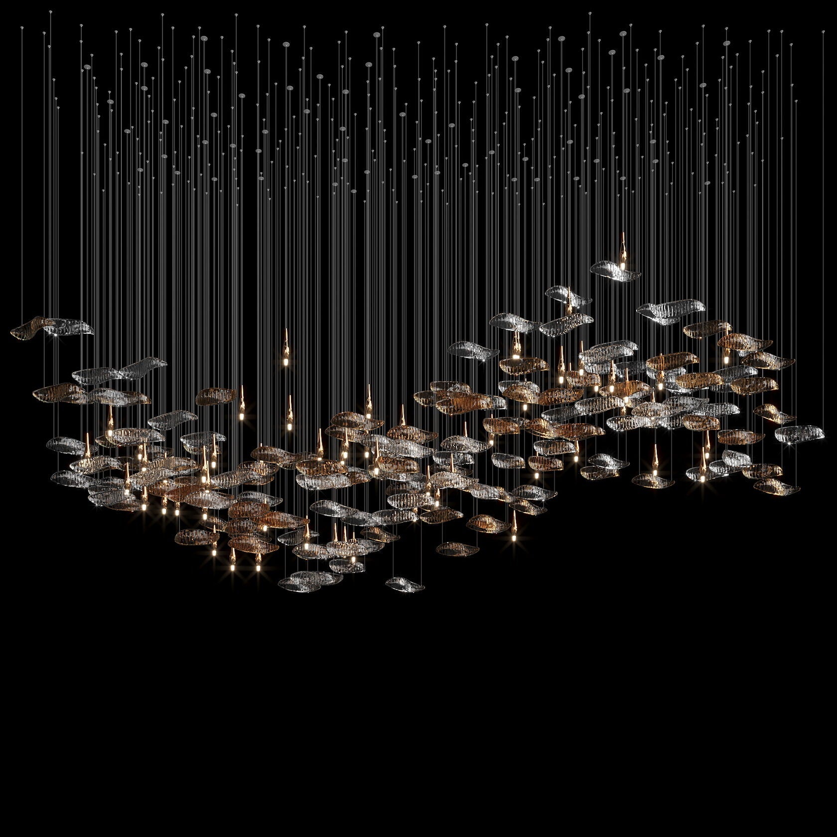Amber Glass Drift Chandelier