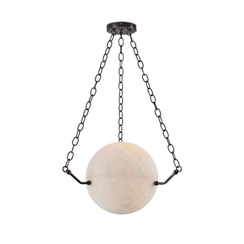 Aaron Alabaster Sphere Suspension Lamp, Pendant Kitchen Island Lamp by Bling Lighting Studio