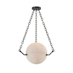 Aaron Alabaster Sphere Suspension Lamp, Pendant Kitchen Island Lamp by Bling Lighting Studio