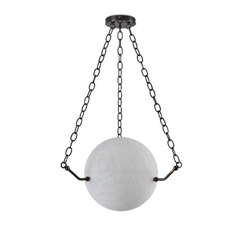 Aaron Alabaster Sphere Suspension Lamp, Pendant Kitchen Island Lamp by Bling Lighting Studio