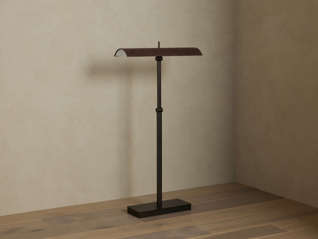 Abel Leather Floor Lamp detail view