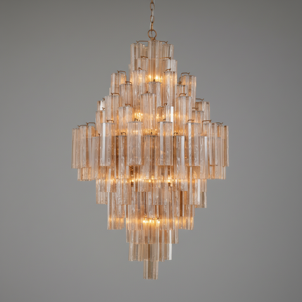 Geometric Crystal Prism Ceiling Chandelier by Bling Lighting Studio