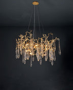 Adriena Crystal Gold Branch Detail Round Chandelier