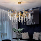 Adriena Crystal Gold Branch Detail Round Chandelier