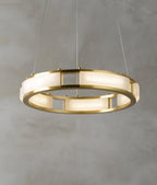 Qatar Alabaster Round Chandelier by Bling Lighting Studio