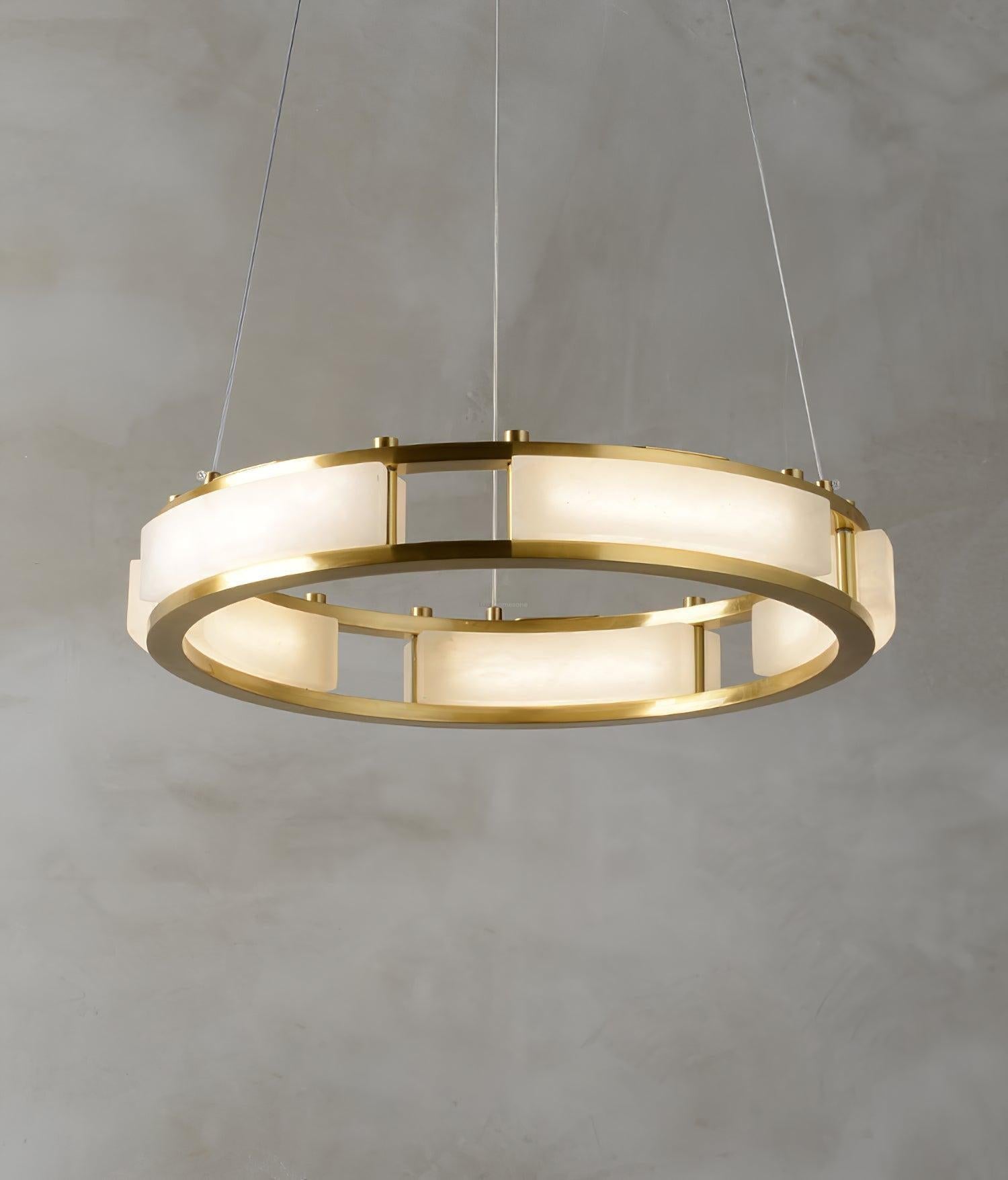 Qatar Alabaster Round Chandelier by Bling Lighting Studio