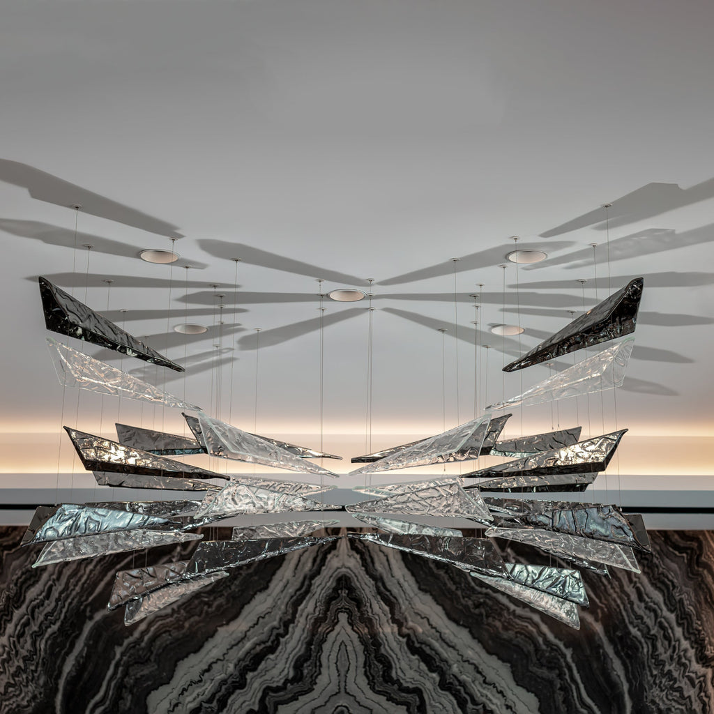 Airy Angled Glass Contemporary Chandelier product image
