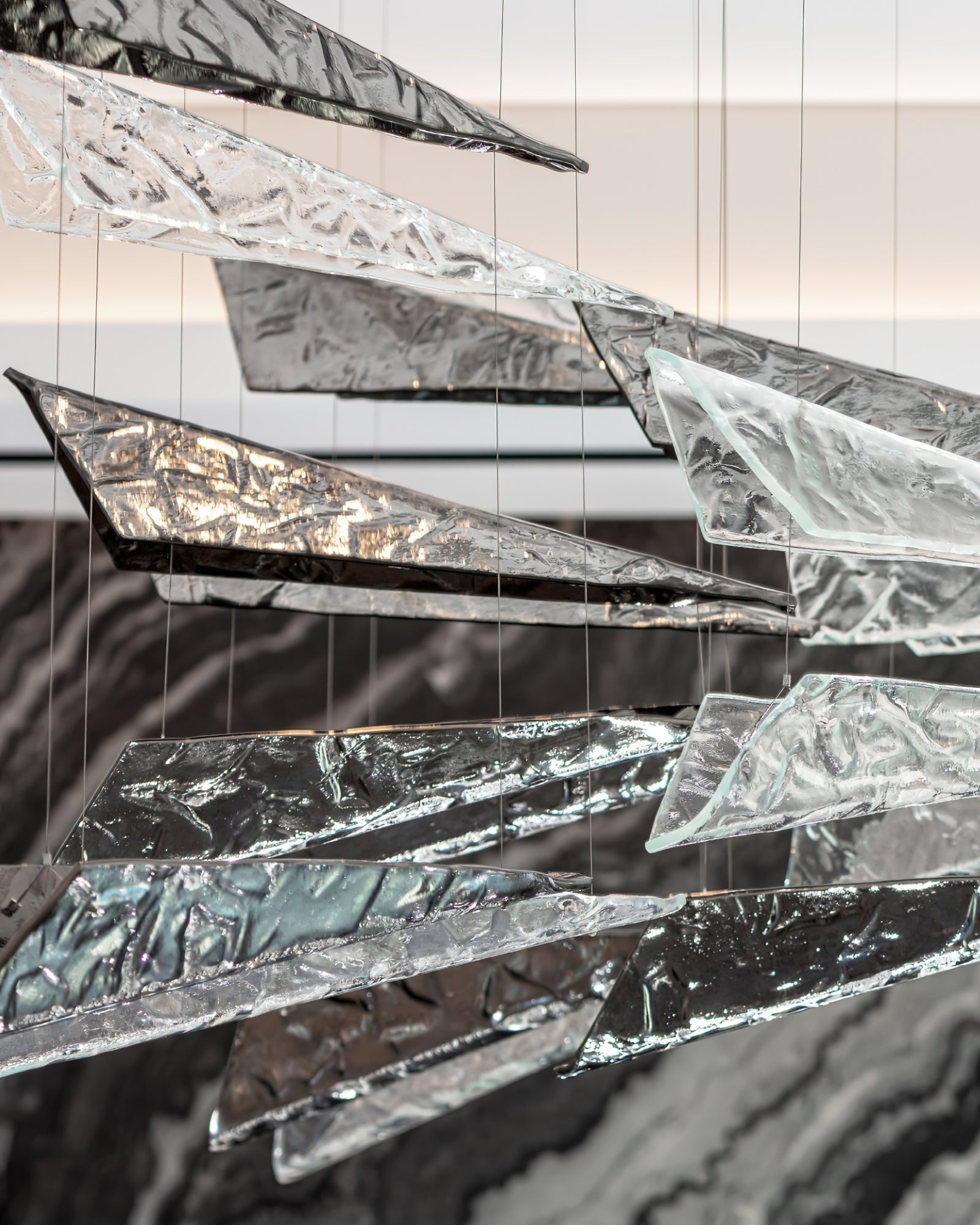 Airy Angled Glass Contemporary Chandelier product image