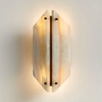 VEINA ALABASTER GEOMETRIC WALL LAMP ONYX by Bling Lighting Studio
