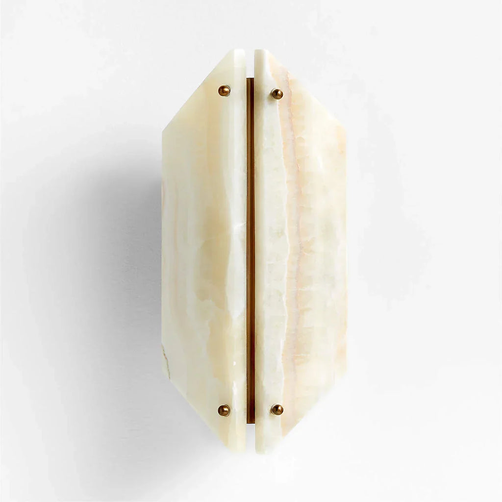 VEINA ALABASTER GEOMETRIC WALL LAMP ONYX by Bling Lighting Studio
