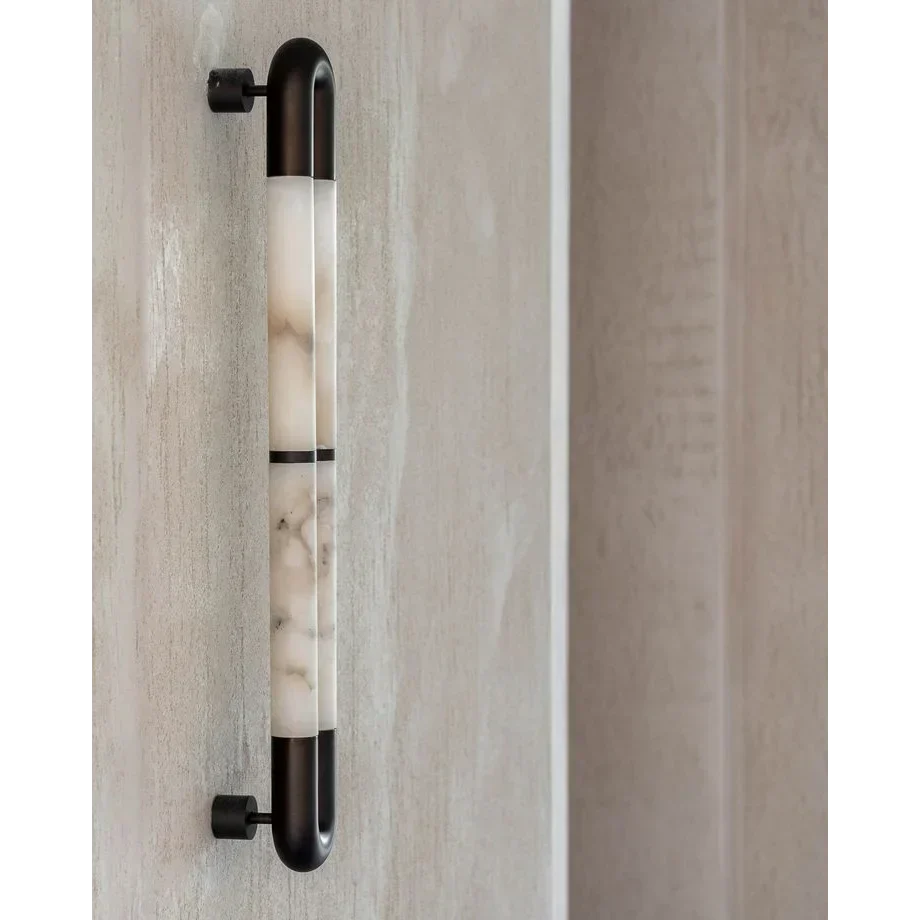 Olyss Alabaster Tube Wall Sconce detail view