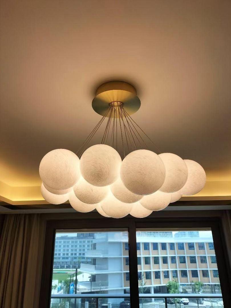 Alabaster Anne Globe Art Pendant Light by Bling Lighting Studio