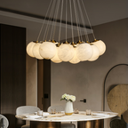 Alabaster Anne Globe Art Pendant Light by Bling Lighting Studio