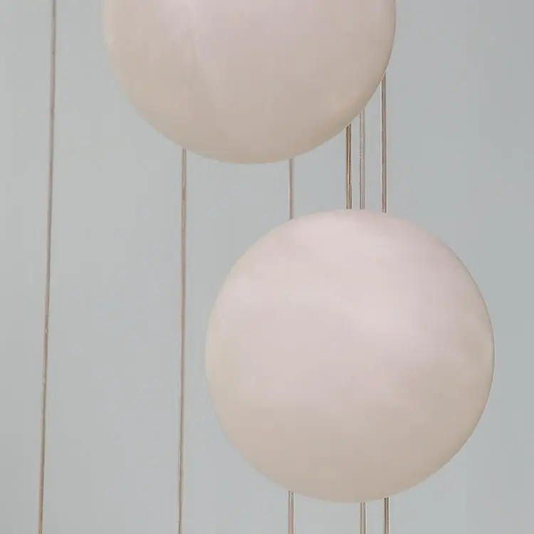 Alabaster Brass Modern Globe Spiral Chandelier by Bling Lighting Studio