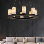 Alabaster Chandelier for Dining Table by Bling Lighting Studio