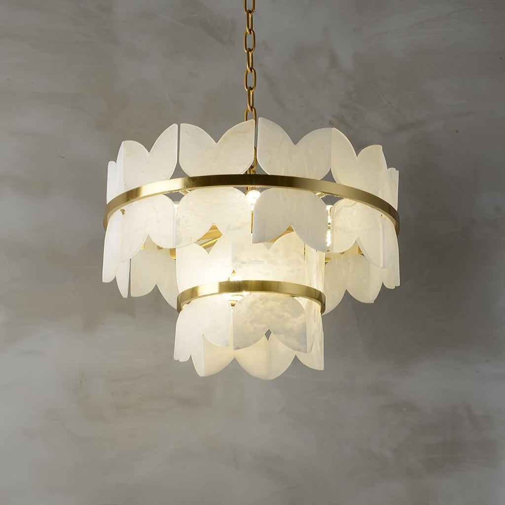 Alabaster Cloudscape Chandelier with 1/2 layer by Bling Lighting Studio