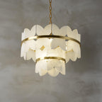Alabaster Cloudscape Chandelier with 1/2 layer by Bling Lighting Studio