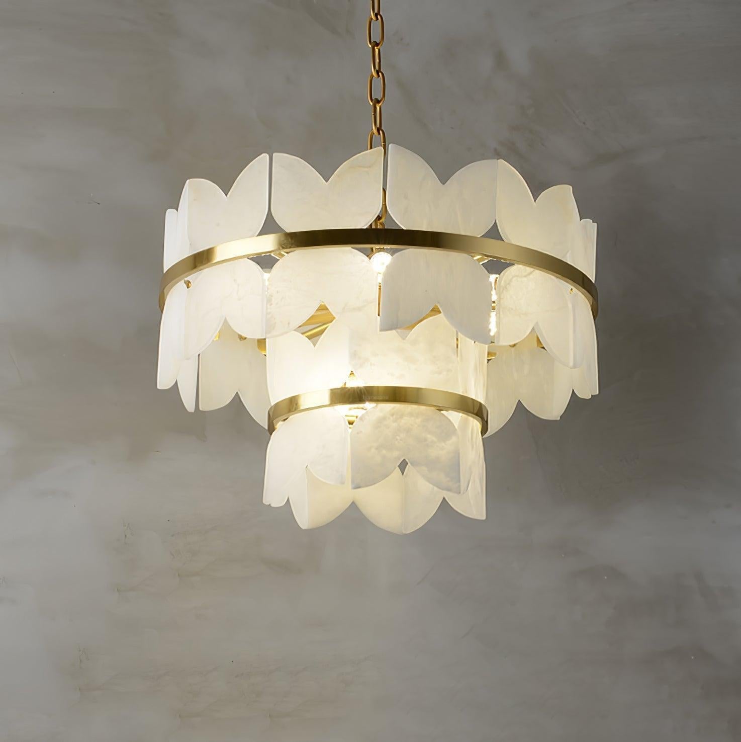 Alabaster Cloudscape Chandelier with 1/2 layer by Bling Lighting Studio