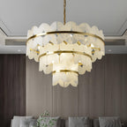 Alabaster Cloudscape Chandelier with 1/2 layer by Bling Lighting Studio
