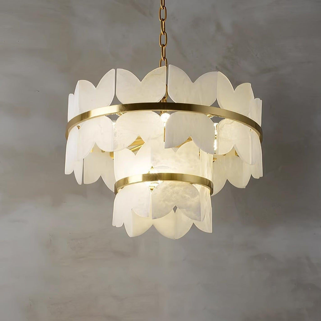 Alabaster Cloudscape Chandelier with 1/2 layer by Bling Lighting Studio