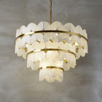 Alabaster Cloudscape Chandelier with 1/2 layer by Bling Lighting Studio