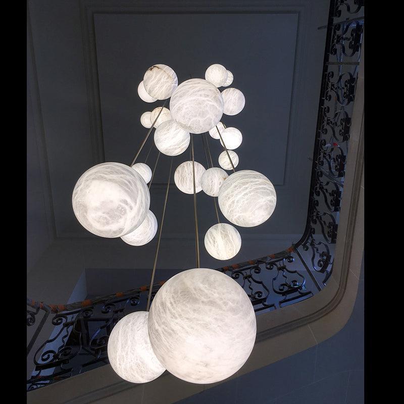 Alabaster Constellation Chandelier, Multi Pendant Light by Bling Lighting Studio
