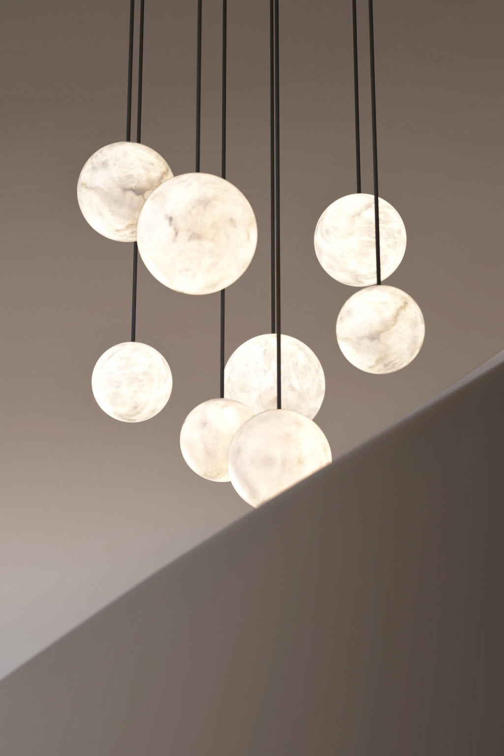 Alabaster Constellation Chandelier, Multi Pendant Light by Bling Lighting Studio