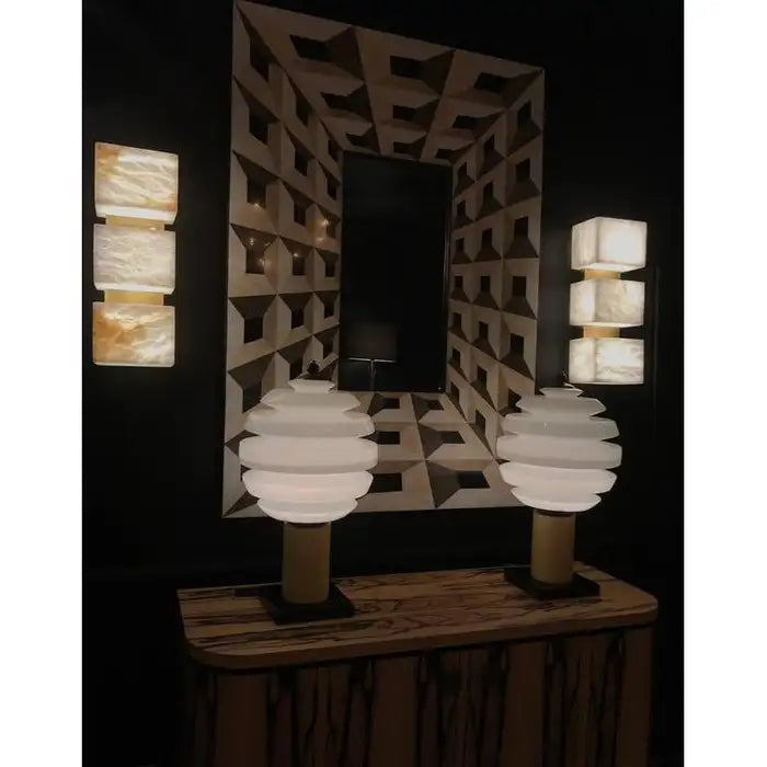 Alabaster Cubes Wall Sconce by Bling Lighting Studio