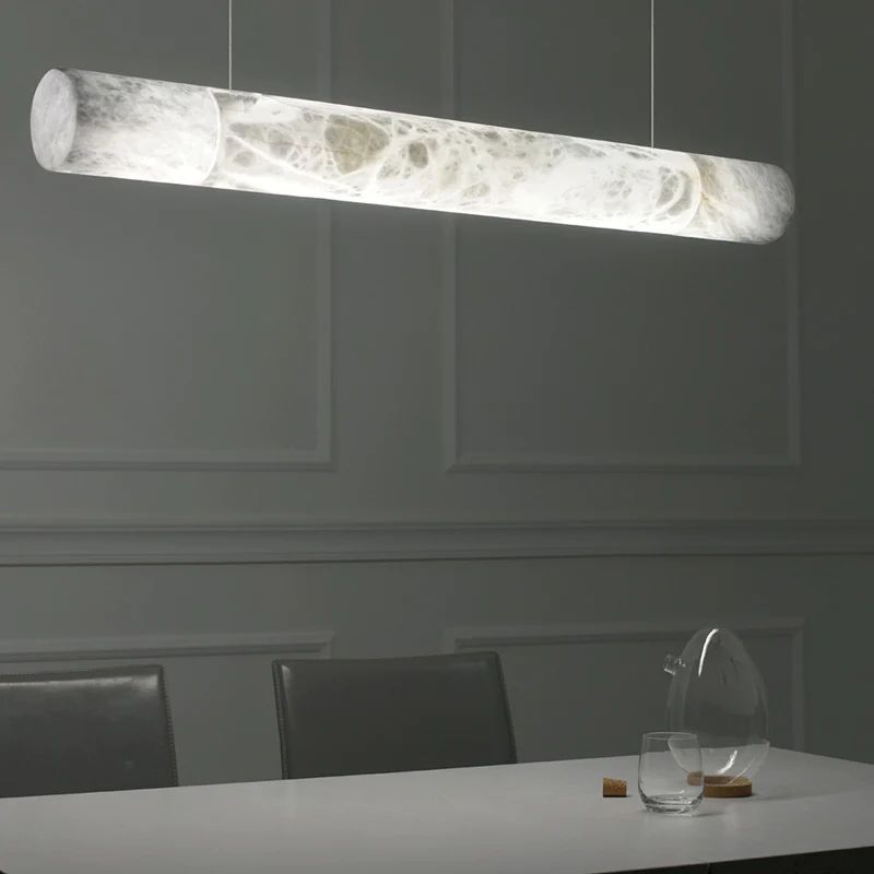 Alabaster Cylindrical Chandelier 47.2" by Bling Lighting Studio