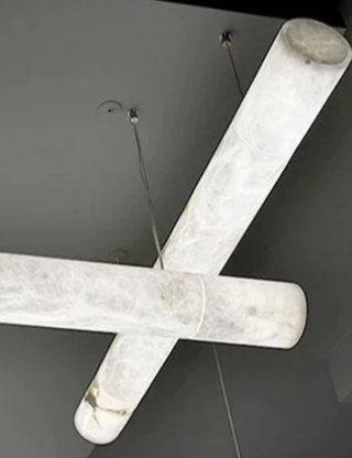 Alabaster Cylindrical Chandelier 47.2" by Bling Lighting Studio