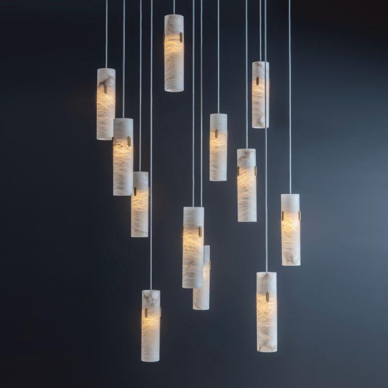 Alabaster Deco Cluster Chandelier by Bling Lighting Studio