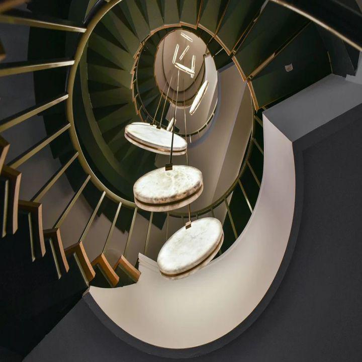 Alabaster Disc Pendant Light by Bling Lighting Studio