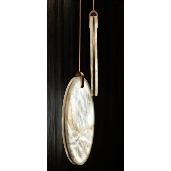Alabaster Disc Pendant Light by Bling Lighting Studio