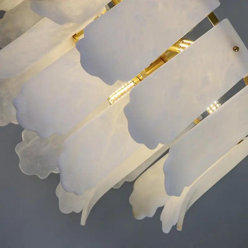 Alabaster Flake Brass Multi-Layer Chandelier additional product view
