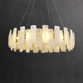 Alabaster Flake Round Chandelier 20" 23" 31" 39''D by Bling Lighting Studio